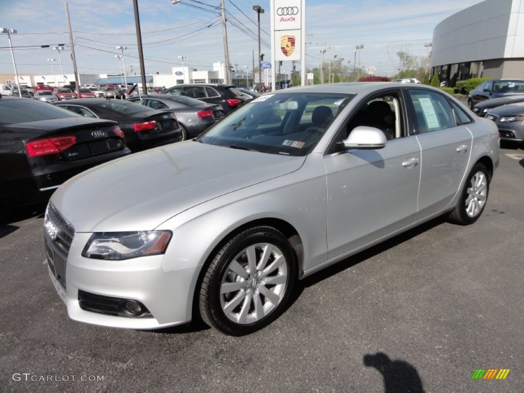 2009 A4 2.0T Premium quattro Sedan - Ice Silver Metallic / Black photo #2