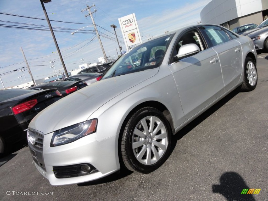 2009 A4 2.0T Premium quattro Sedan - Ice Silver Metallic / Black photo #3