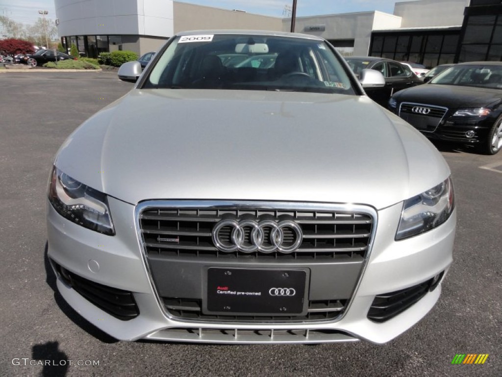 2009 A4 2.0T Premium quattro Sedan - Ice Silver Metallic / Black photo #4