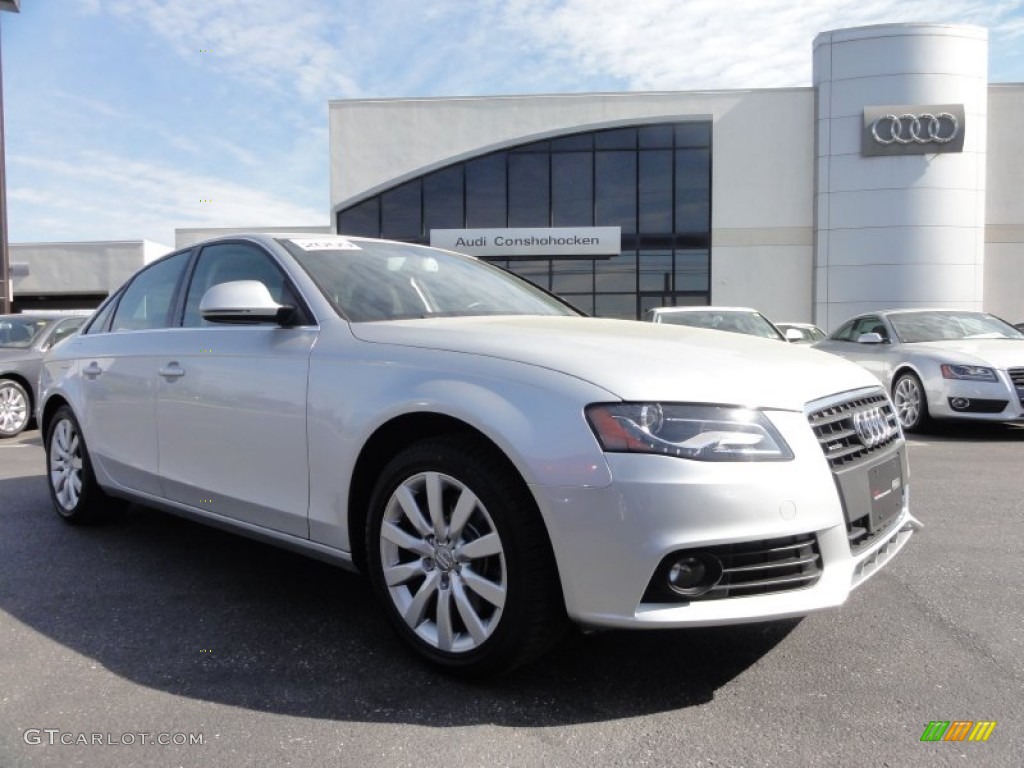 2009 A4 2.0T Premium quattro Sedan - Ice Silver Metallic / Black photo #6