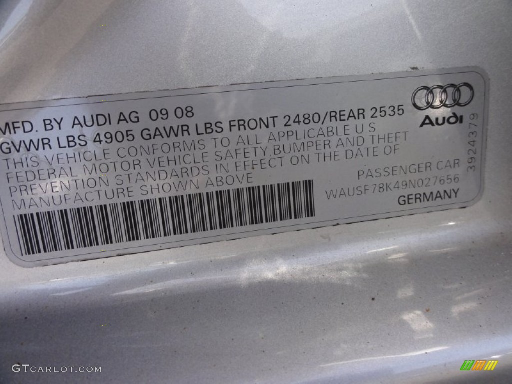 2009 A4 2.0T Premium quattro Sedan - Ice Silver Metallic / Black photo #44