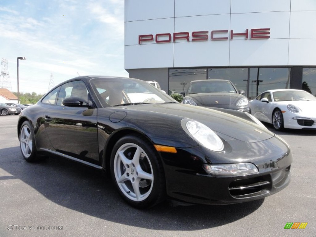 2005 911 Carrera Coupe - Black / Sand Beige photo #6