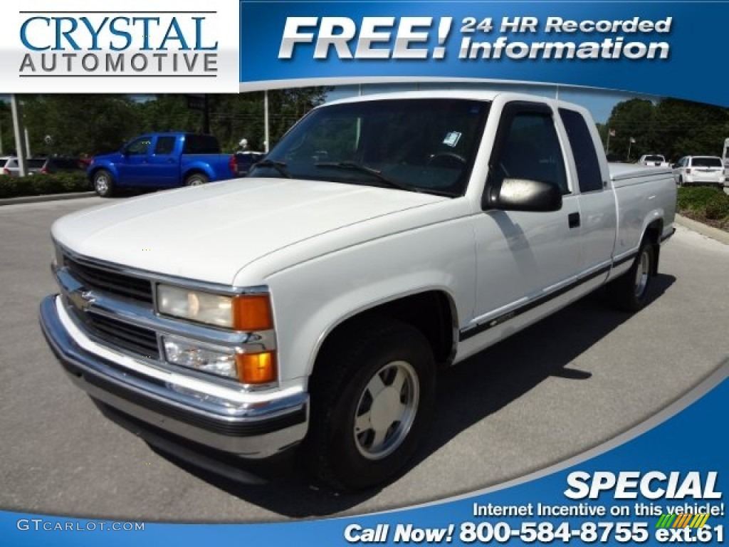 1997 C/K C1500 Extended Cab - Olympic White / Blue photo #1