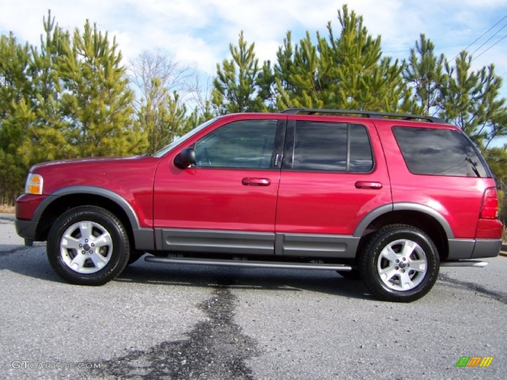 2003 Explorer XLT - Redfire Metallic / Medium Parchment Beige photo #12