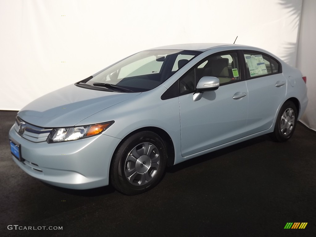 2012 Civic Hybrid Sedan - Cool Mist Metallic / Gray photo #3