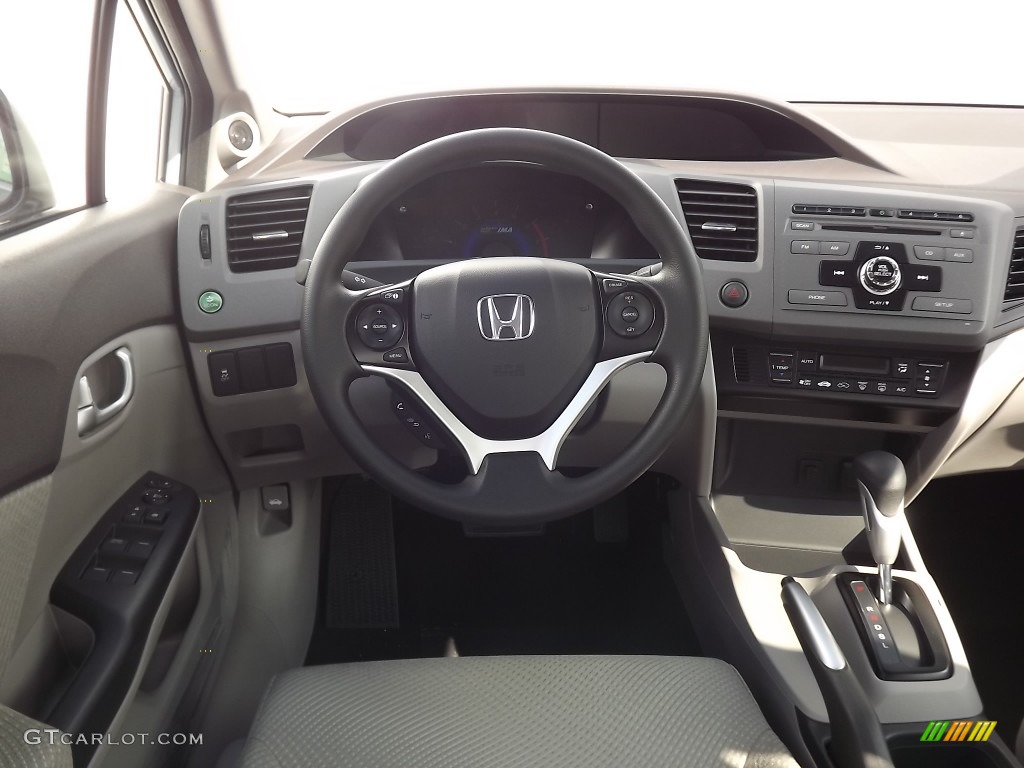 2012 Civic Hybrid Sedan - Cool Mist Metallic / Gray photo #8