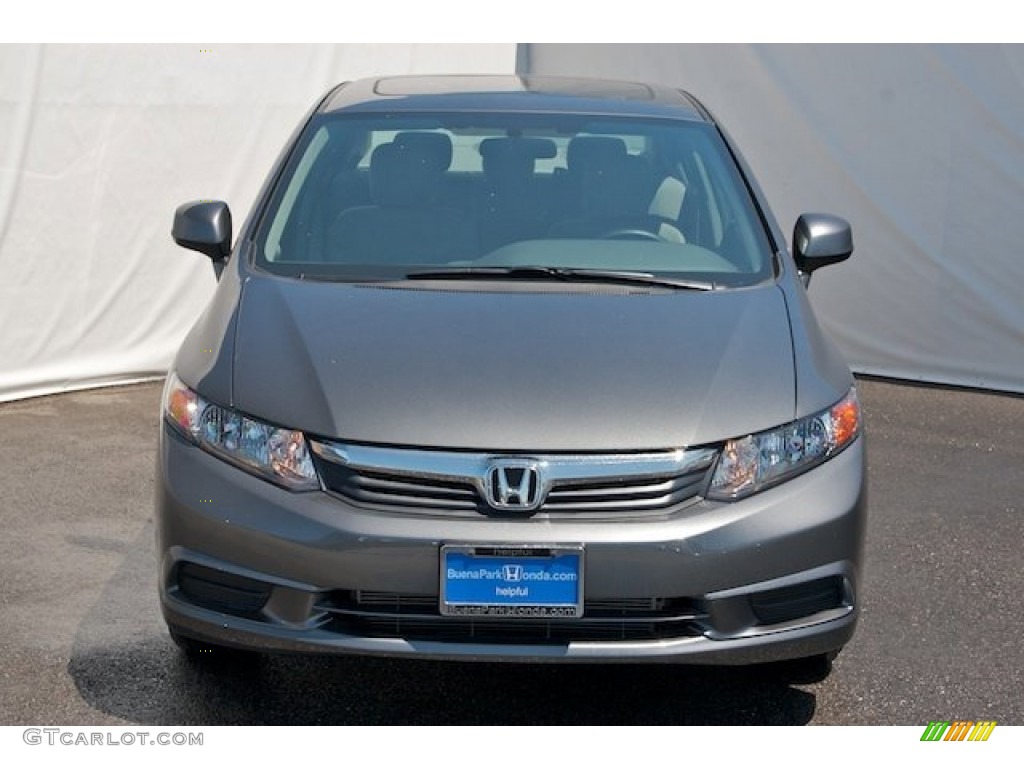 2012 Civic EX Sedan - Polished Metal Metallic / Gray photo #2