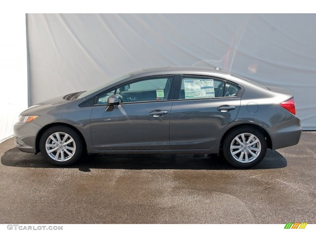 2012 Civic EX Sedan - Polished Metal Metallic / Gray photo #4