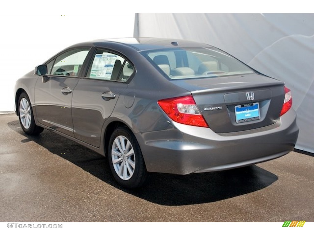 2012 Civic EX Sedan - Polished Metal Metallic / Gray photo #5