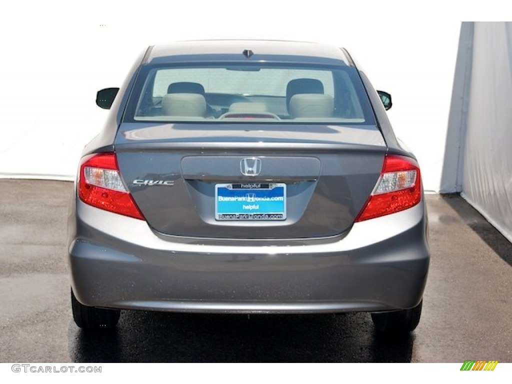 2012 Civic EX Sedan - Polished Metal Metallic / Gray photo #6