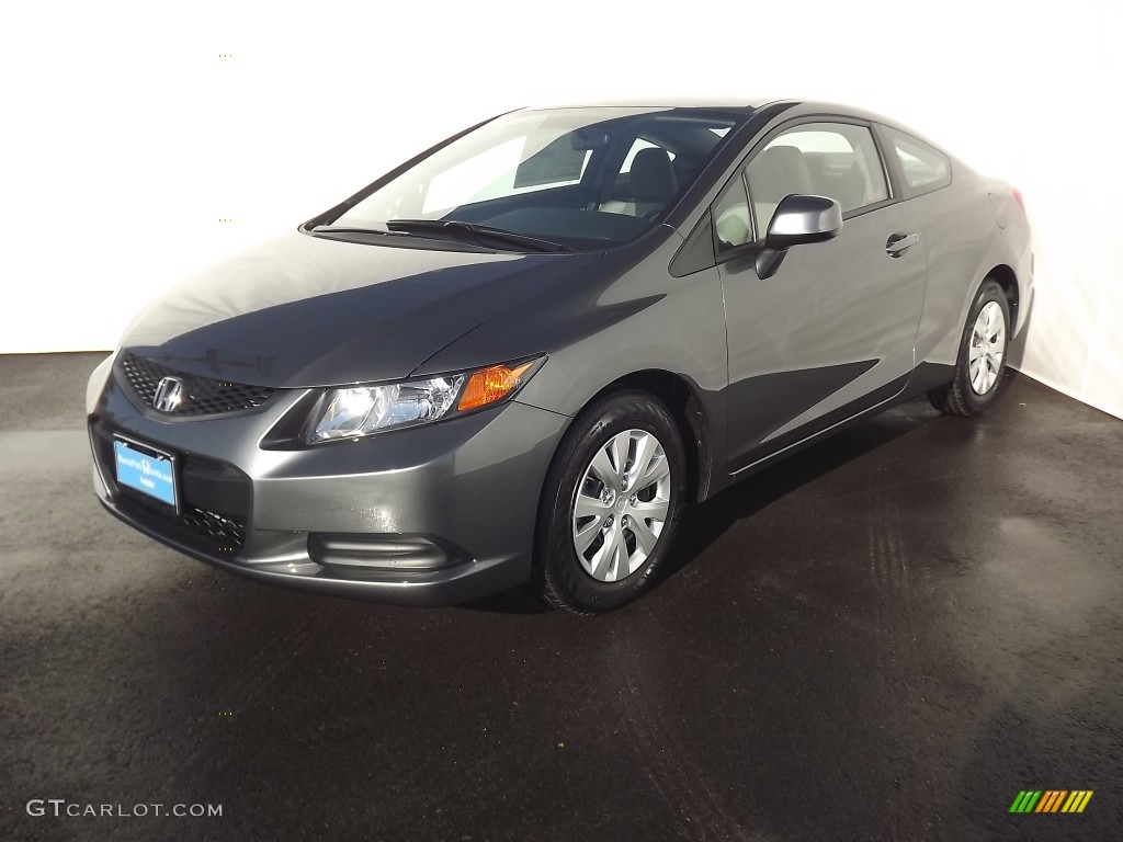 2012 Civic LX Coupe - Polished Metal Metallic / Gray photo #3