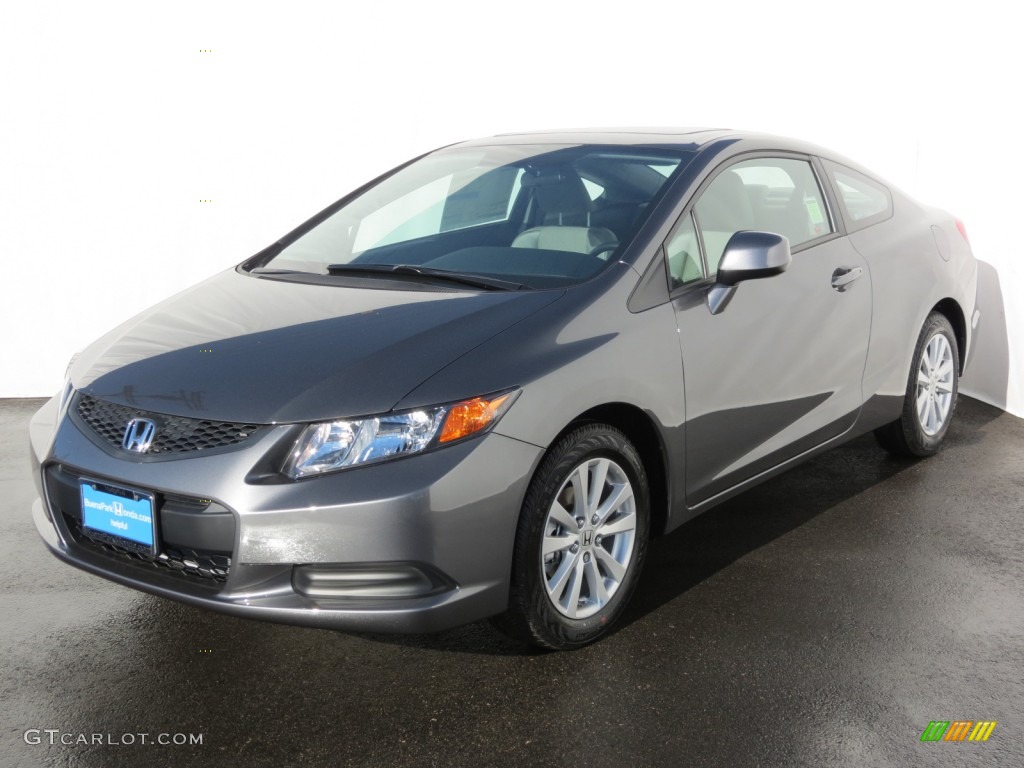 2012 Civic EX Coupe - Polished Metal Metallic / Gray photo #3