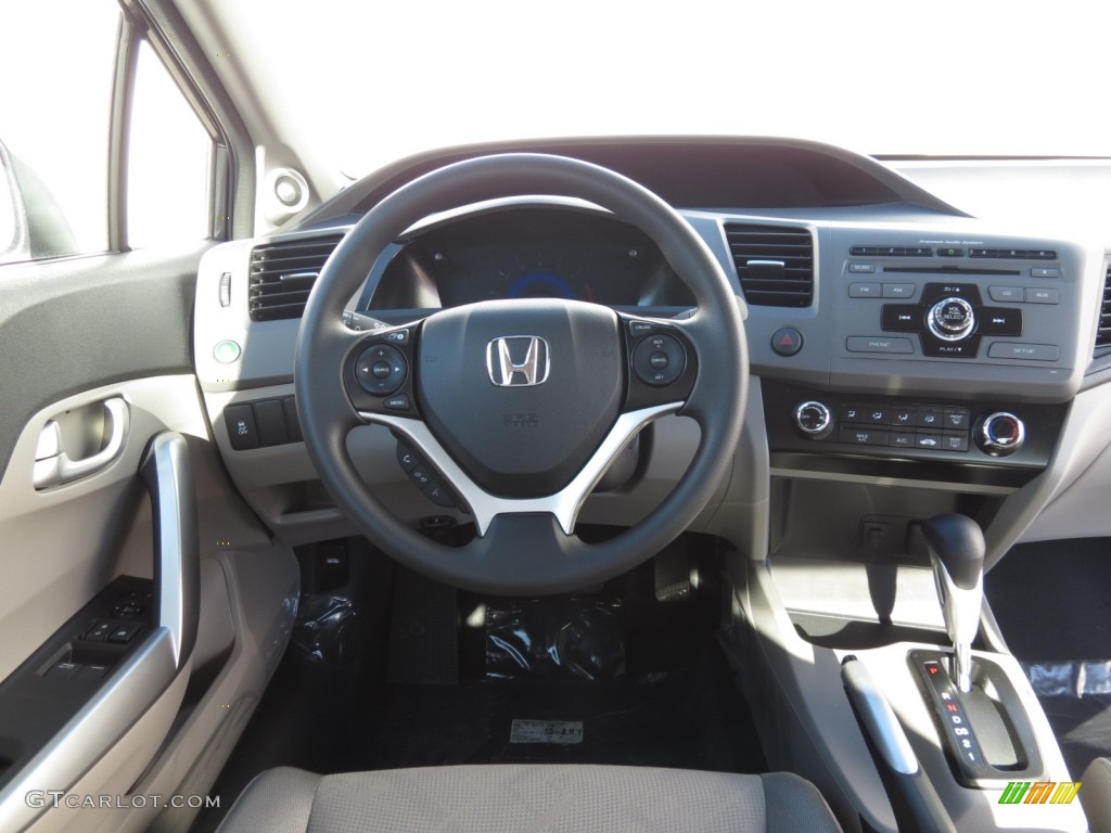 2012 Civic EX Coupe - Polished Metal Metallic / Gray photo #8