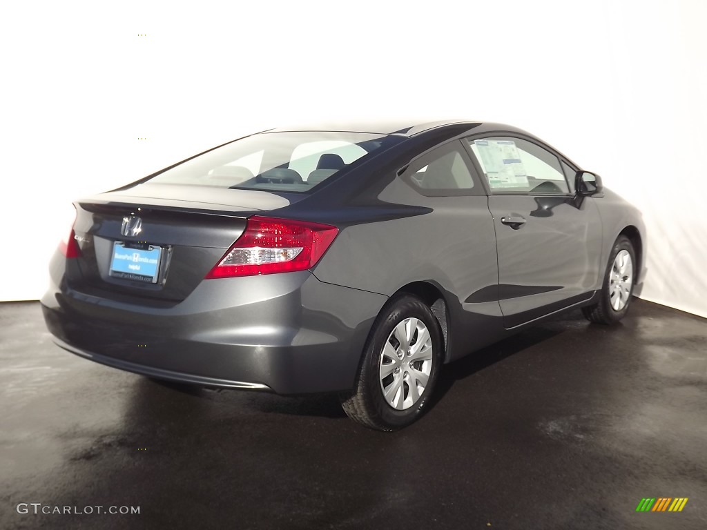 2012 Civic LX Coupe - Polished Metal Metallic / Gray photo #4