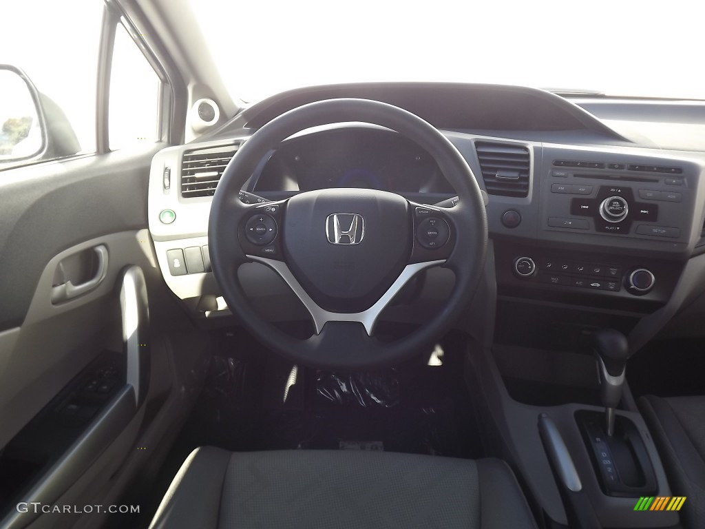 2012 Civic LX Coupe - Polished Metal Metallic / Gray photo #8
