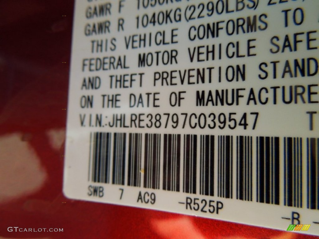 2007 CR-V EX-L - Tango Red Pearl / Gray photo #9