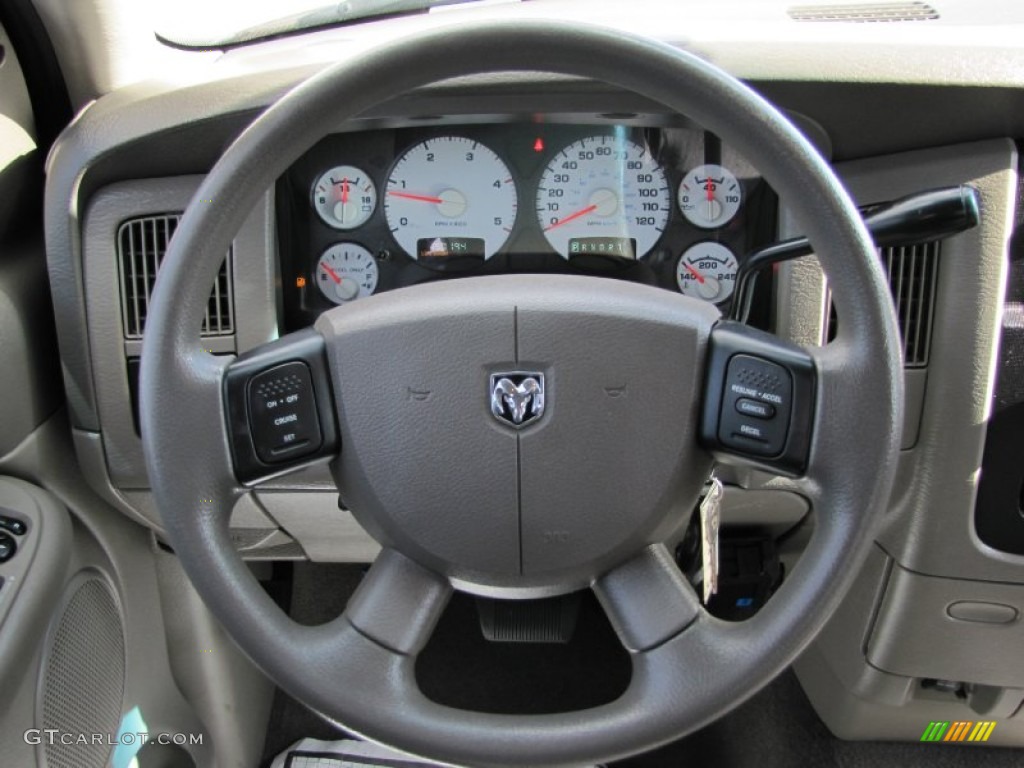 2005 Dodge Ram 3500 SLT Quad Cab 4x4 Taupe Steering Wheel Photo #63974961