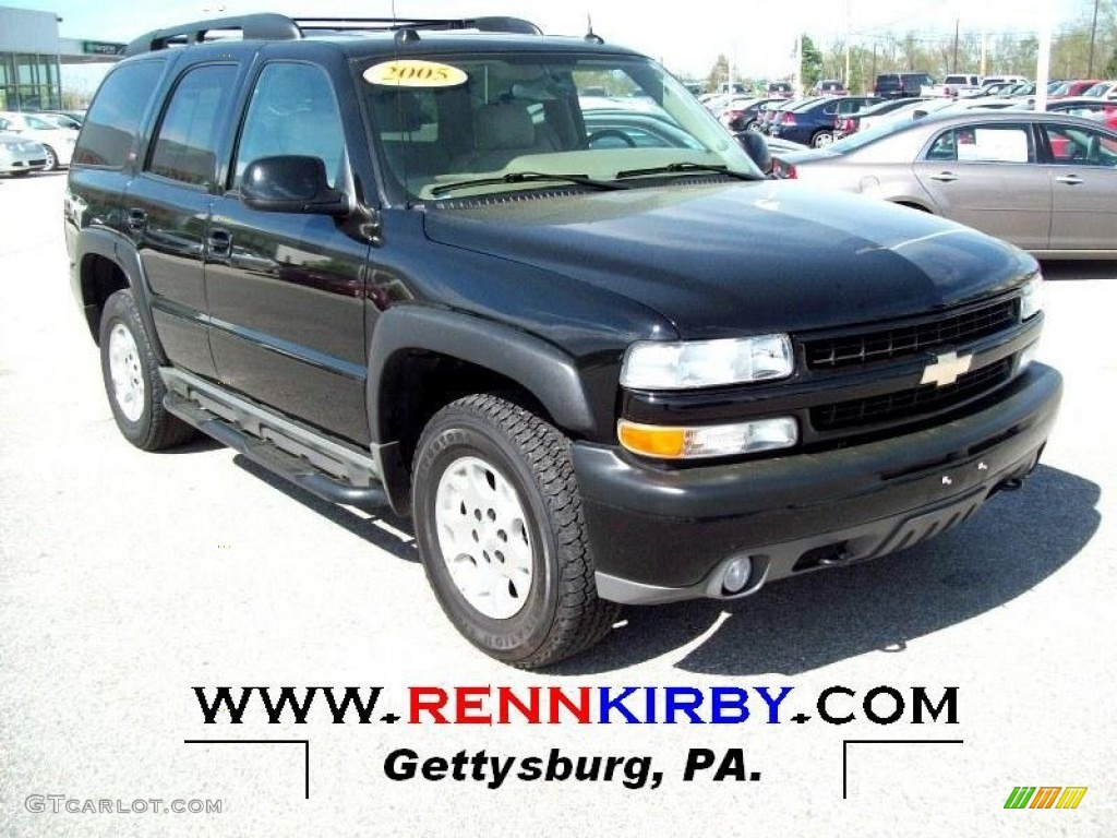 2005 Tahoe Z71 4x4 - Black / Tan/Neutral photo #1