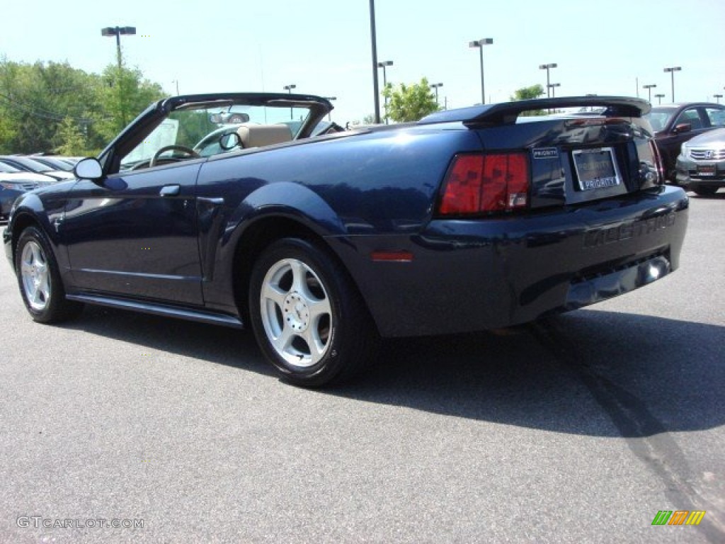 2003 Mustang V6 Convertible - True Blue Metallic / Medium Parchment photo #4