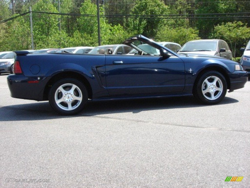 2003 Mustang V6 Convertible - True Blue Metallic / Medium Parchment photo #6