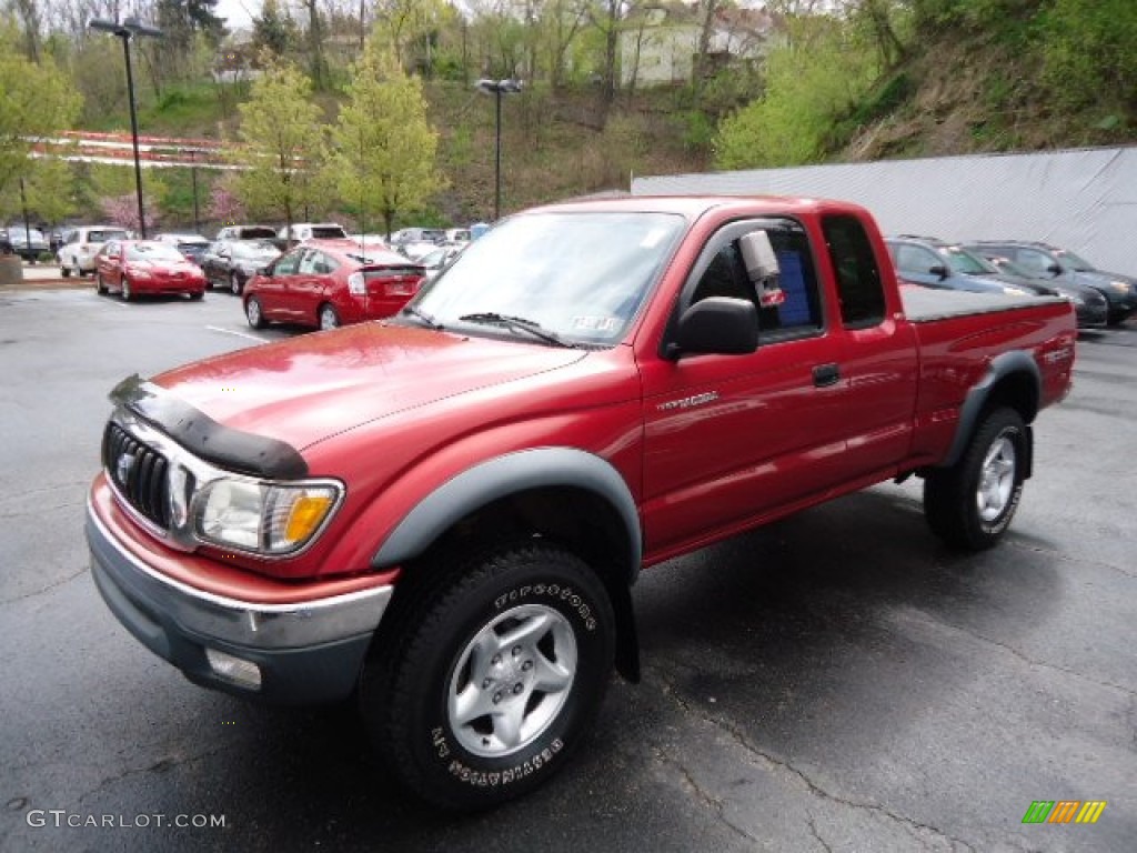2001 Tacoma TRD Xtracab 4x4 - Impulse Red Pearl / Oak Beige photo #8
