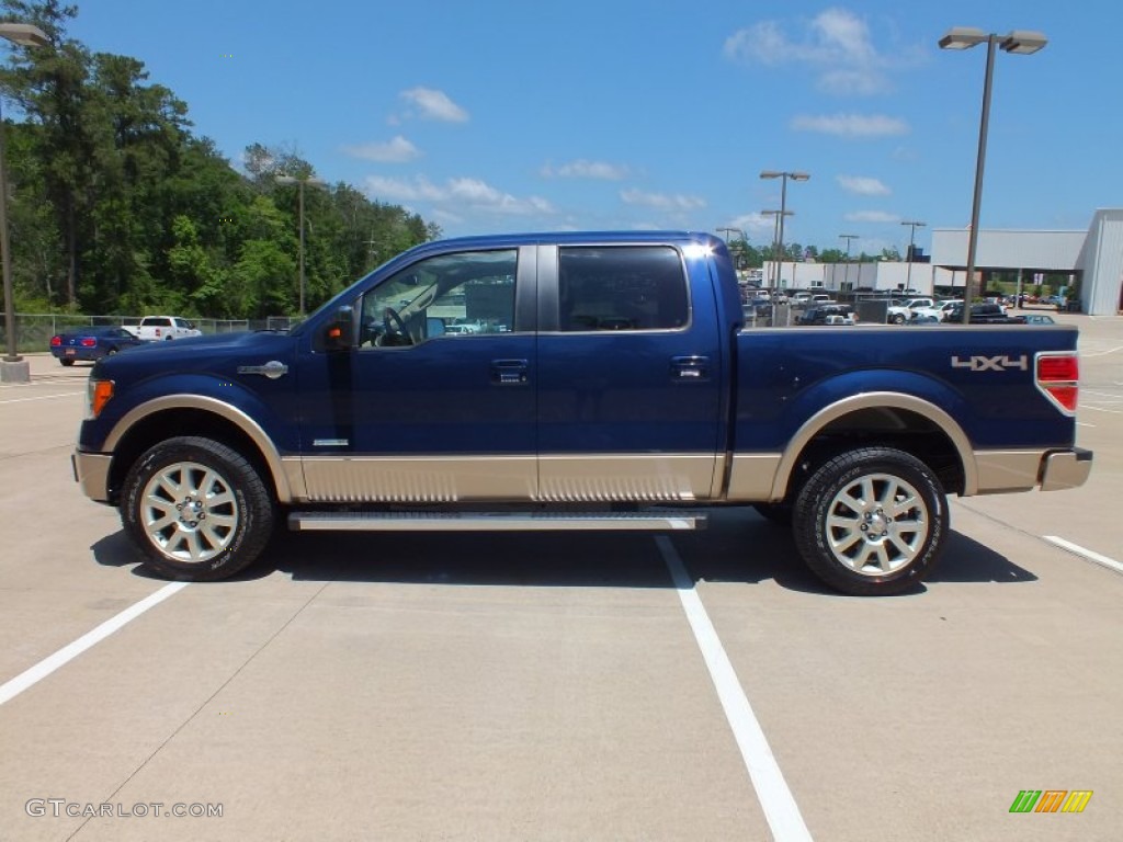 2012 F150 King Ranch SuperCrew 4x4 - Dark Blue Pearl Metallic / King Ranch Chaparral Leather photo #8