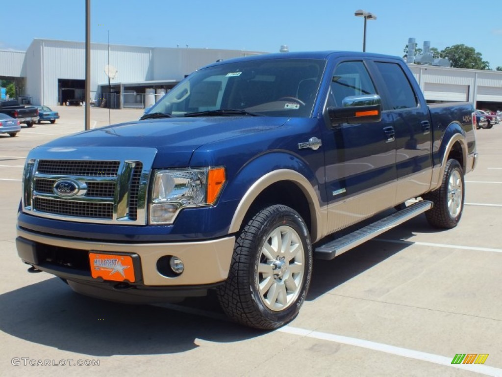 2012 F150 King Ranch SuperCrew 4x4 - Dark Blue Pearl Metallic / King Ranch Chaparral Leather photo #9