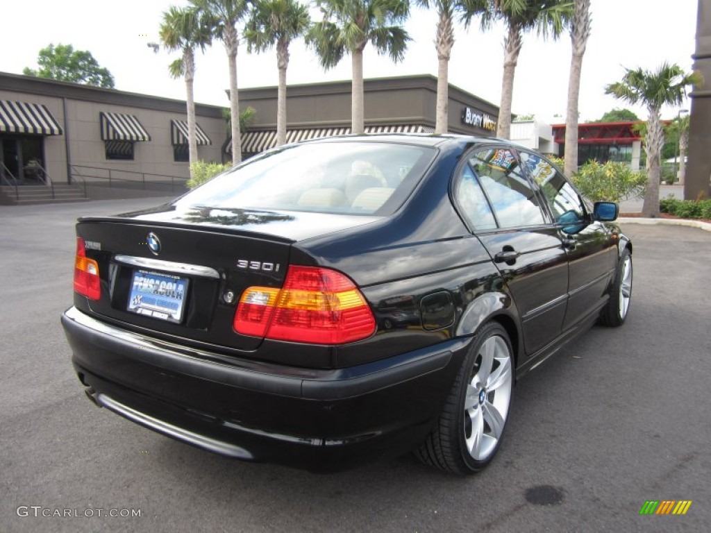 2004 3 Series 330i Sedan - Jet Black / Natural Brown photo #7