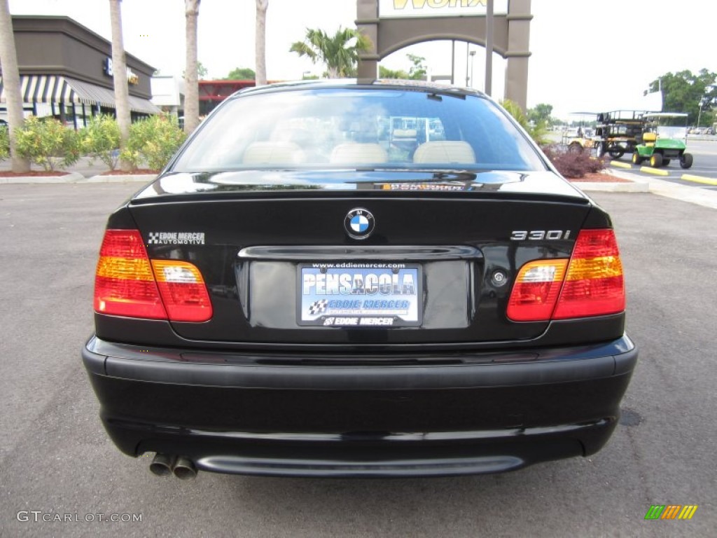 2004 3 Series 330i Sedan - Jet Black / Natural Brown photo #8