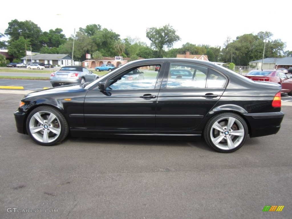 2004 3 Series 330i Sedan - Jet Black / Natural Brown photo #11