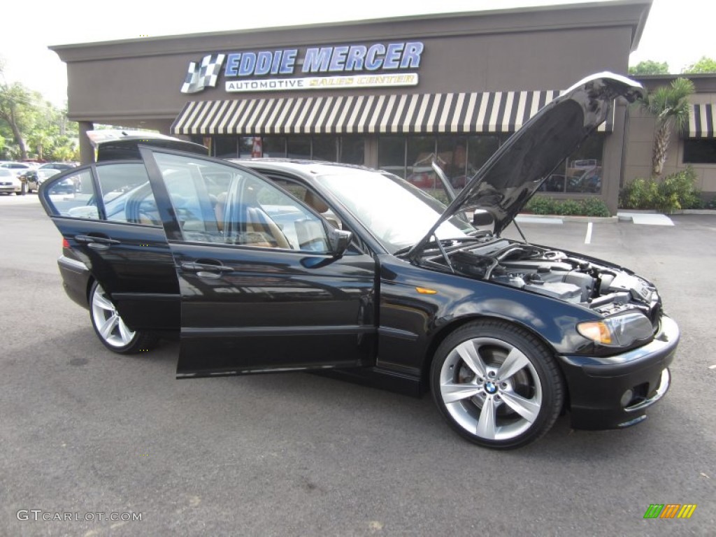 2004 3 Series 330i Sedan - Jet Black / Natural Brown photo #18
