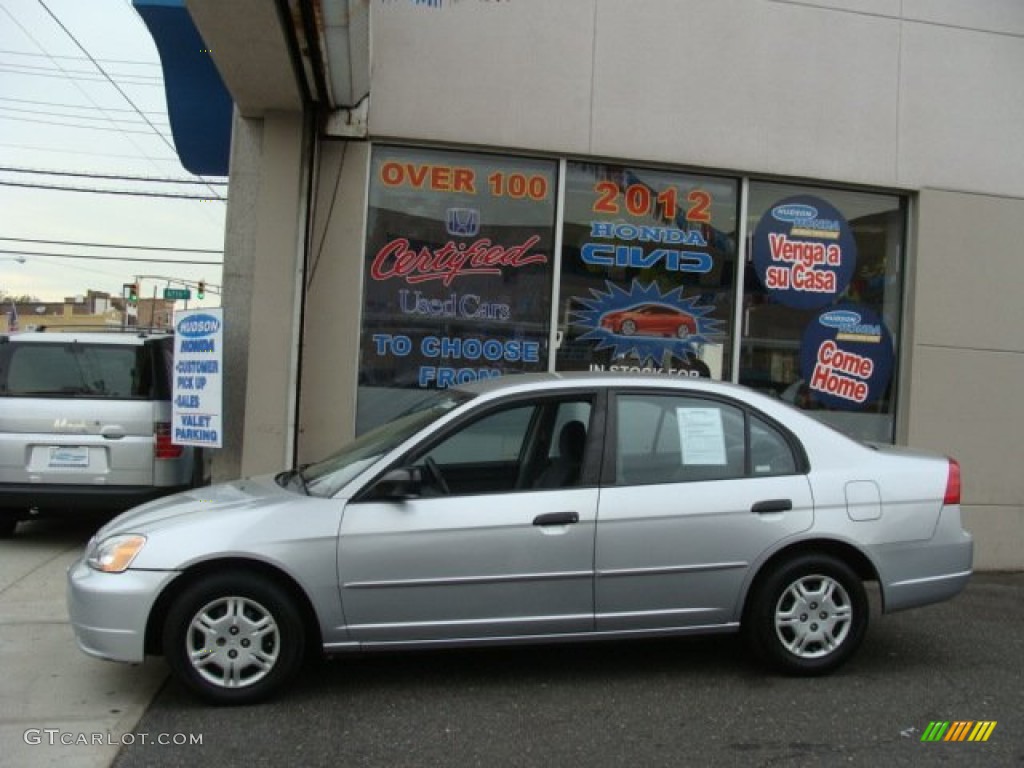 2001 Civic LX Sedan - Satin Silver Metallic / Gray photo #3