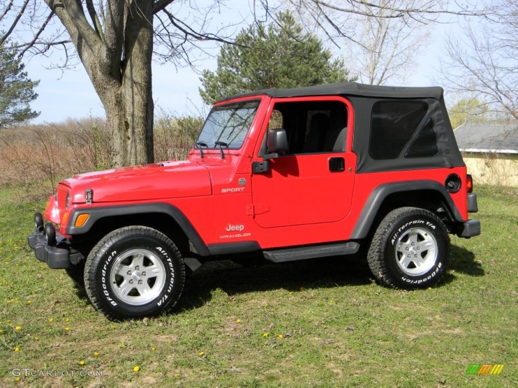 2006 Wrangler Sport 4x4 - Flame Red / Dark Slate Gray photo #3