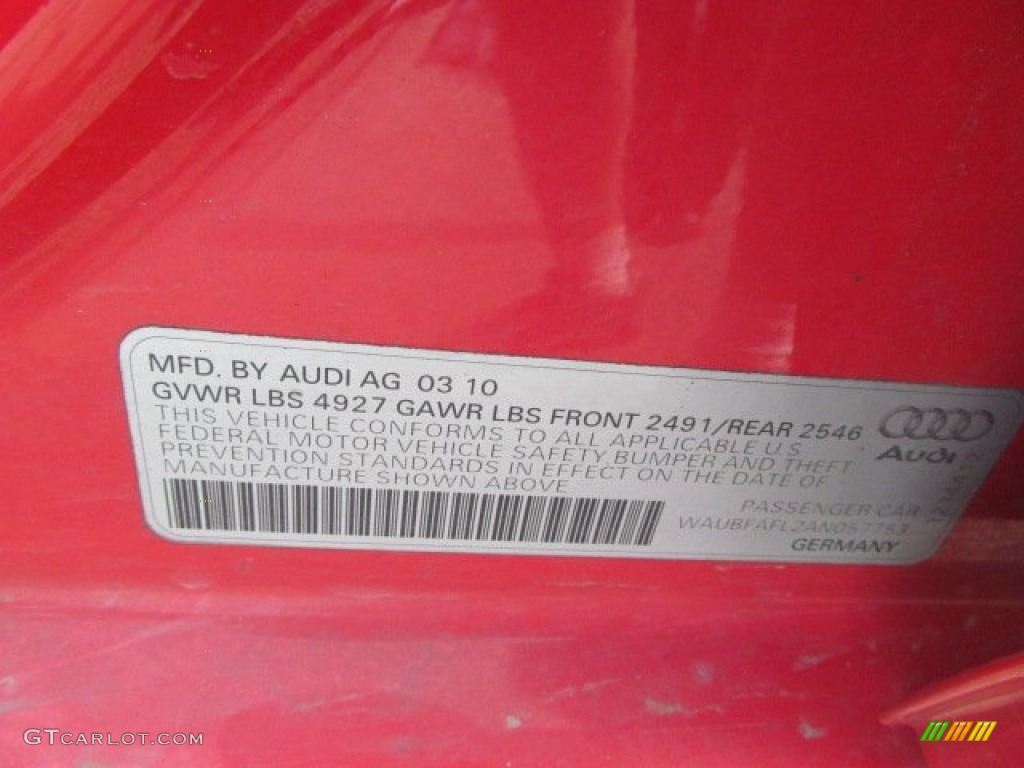 2010 A4 2.0T quattro Sedan - Brilliant Red / Black photo #19