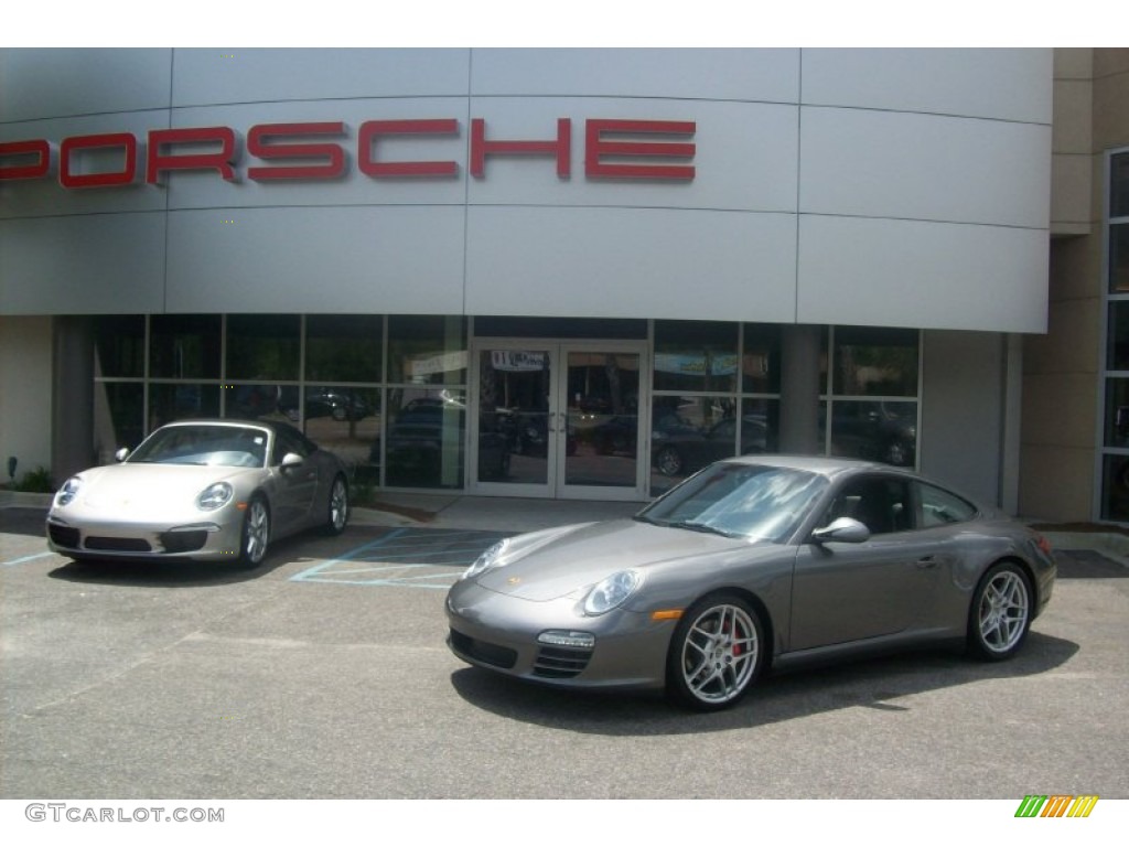 2009 911 Carrera 4S Coupe - Meteor Grey Metallic / Black photo #1