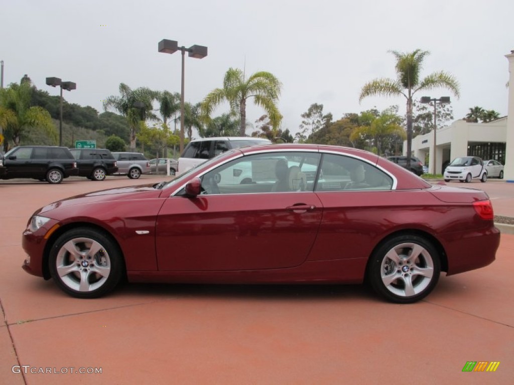 2012 3 Series 335i Convertible - Vermilion Red Metallic / Cream Beige photo #2