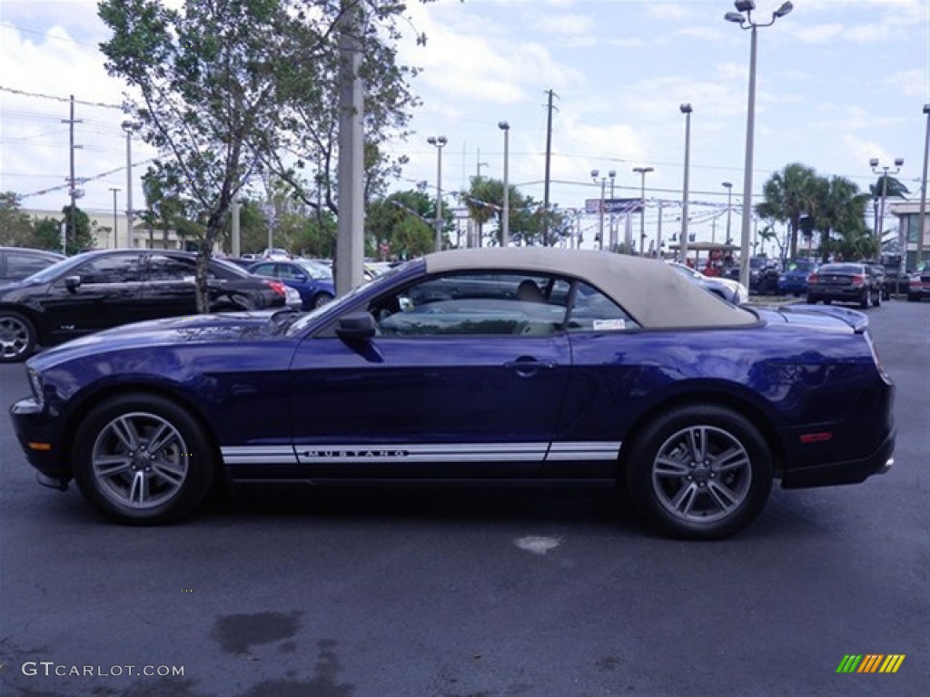 2011 Mustang V6 Premium Convertible - Kona Blue Metallic / Stone photo #4
