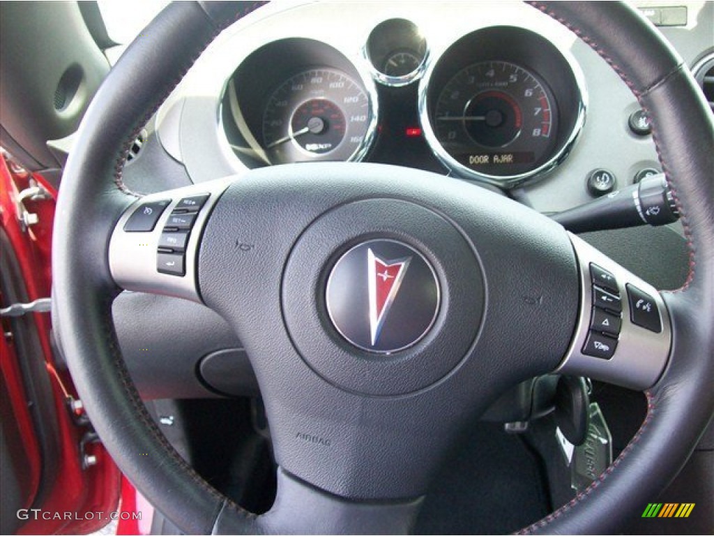 2009 Pontiac Solstice GXP Roadster Ebony Steering Wheel Photo #63996615