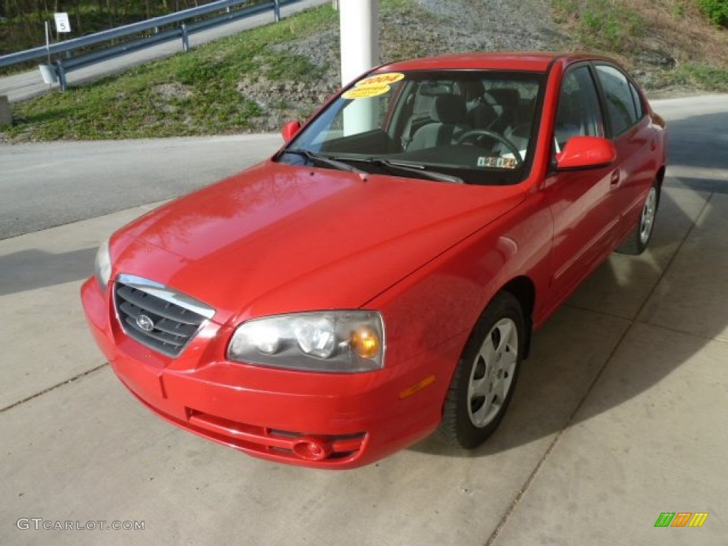 2004 Elantra GLS Sedan - Rally Red / Dark Gray photo #5