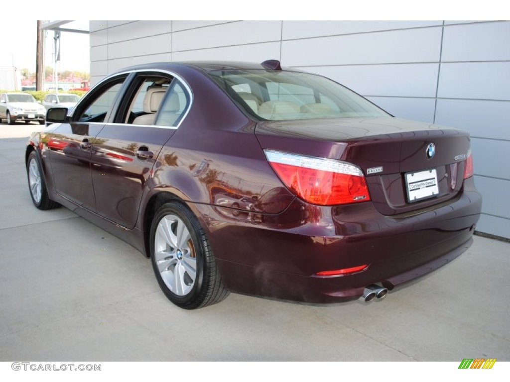 2009 5 Series 528xi Sedan - Barbera Red Metallic / Cream Beige photo #4