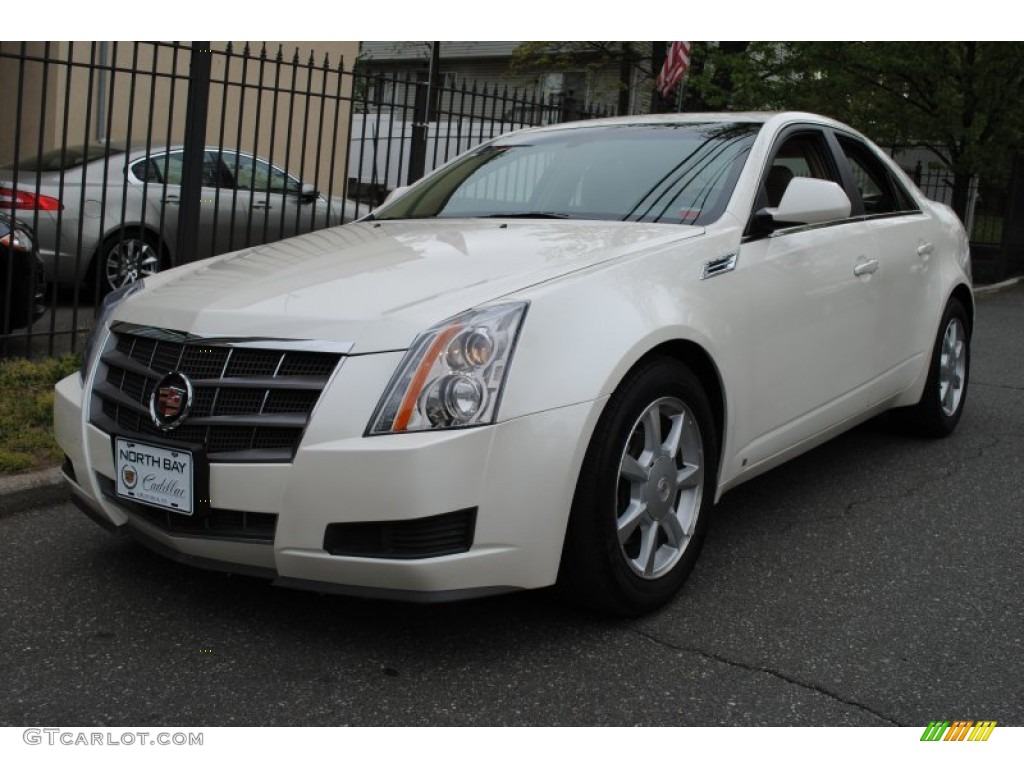 2009 CTS 4 AWD Sedan - White Diamond Tri-Coat / Cashmere/Cocoa photo #1