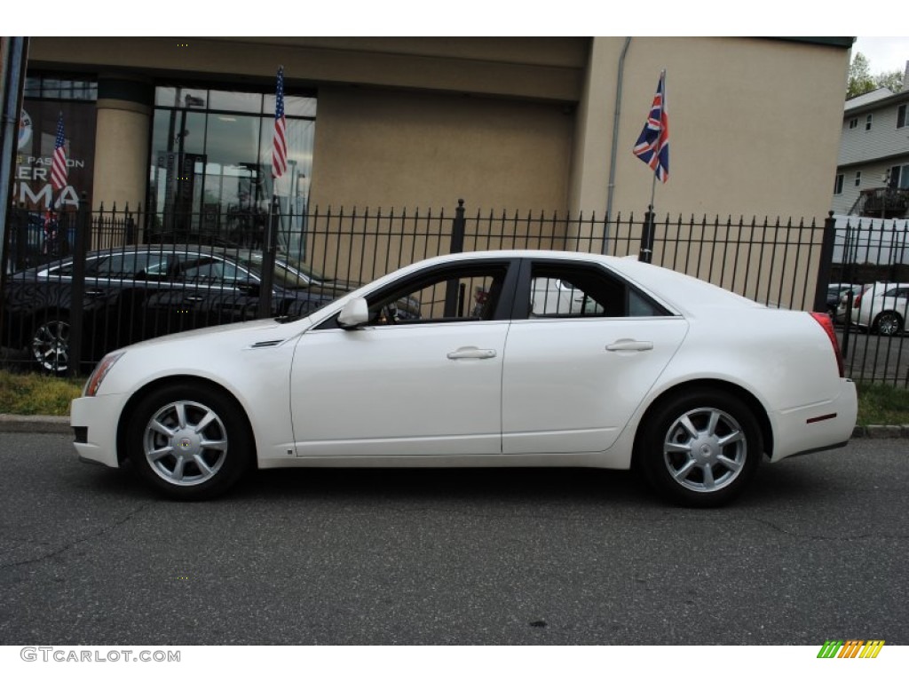 2009 CTS 4 AWD Sedan - White Diamond Tri-Coat / Cashmere/Cocoa photo #3