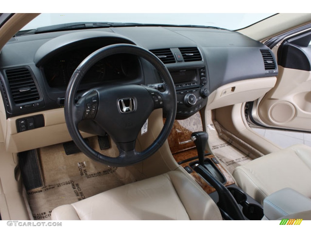 2003 Accord EX V6 Coupe - Desert Mist Metallic / Ivory photo #6