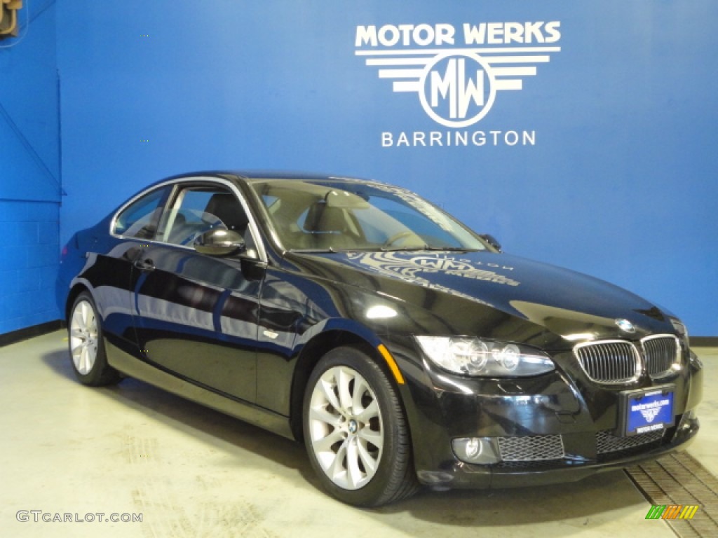2008 3 Series 335xi Coupe - Jet Black / Black photo #2