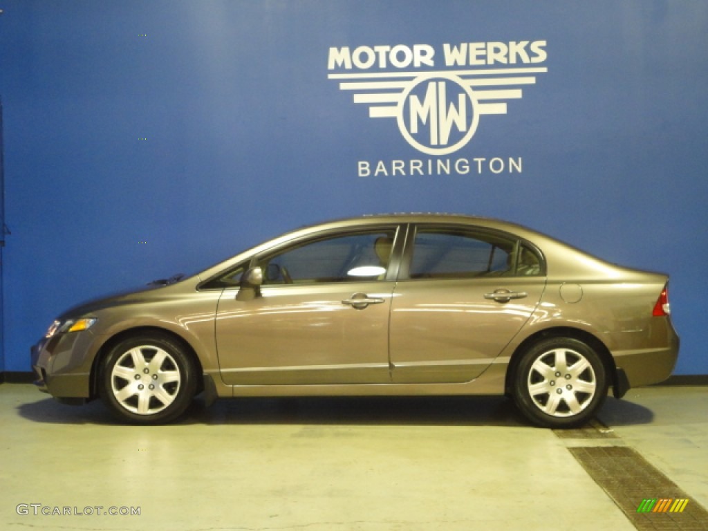 2010 Civic LX Sedan - Urban Titanium Metallic / Beige photo #5