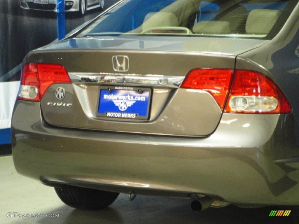 2010 Civic LX Sedan - Urban Titanium Metallic / Beige photo #8