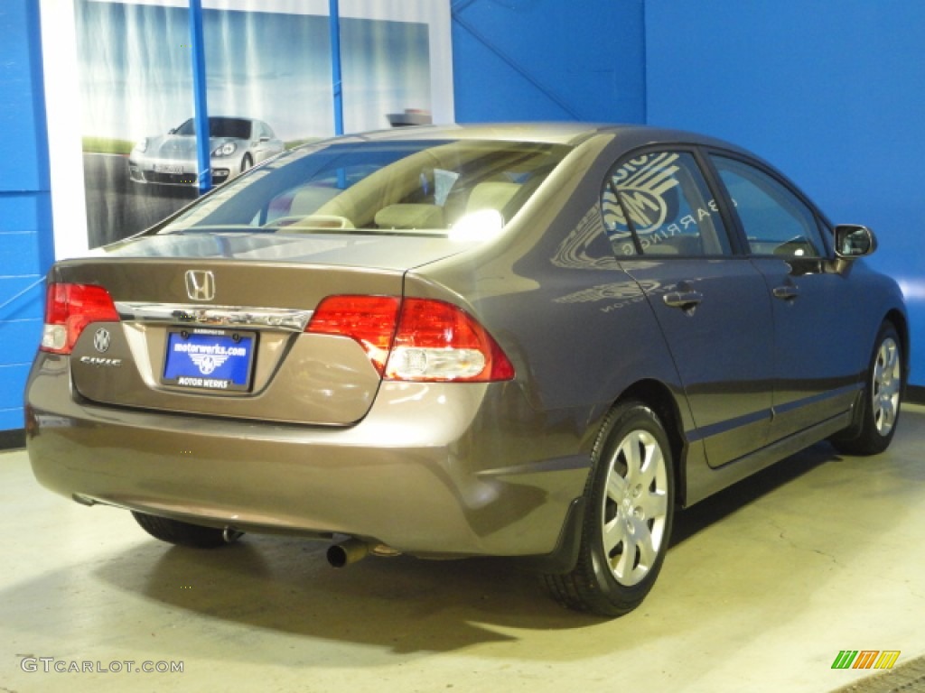 2010 Civic LX Sedan - Urban Titanium Metallic / Beige photo #9