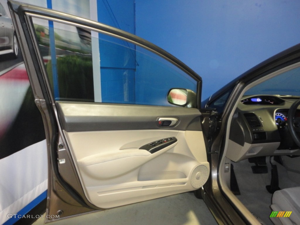 2010 Civic LX Sedan - Urban Titanium Metallic / Beige photo #11