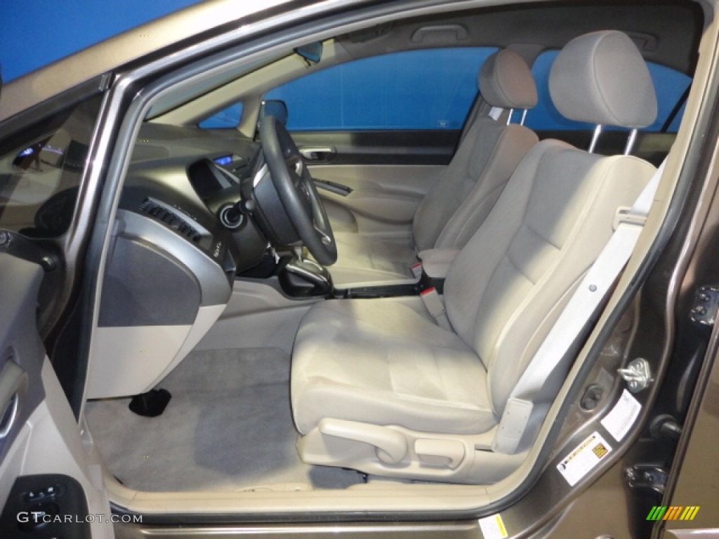 2010 Civic LX Sedan - Urban Titanium Metallic / Beige photo #13