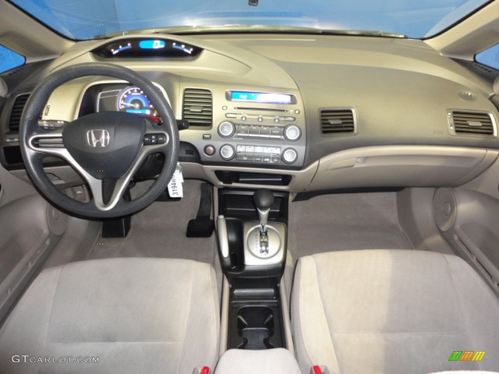 2010 Civic LX Sedan - Urban Titanium Metallic / Beige photo #14